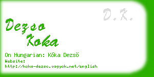 dezso koka business card